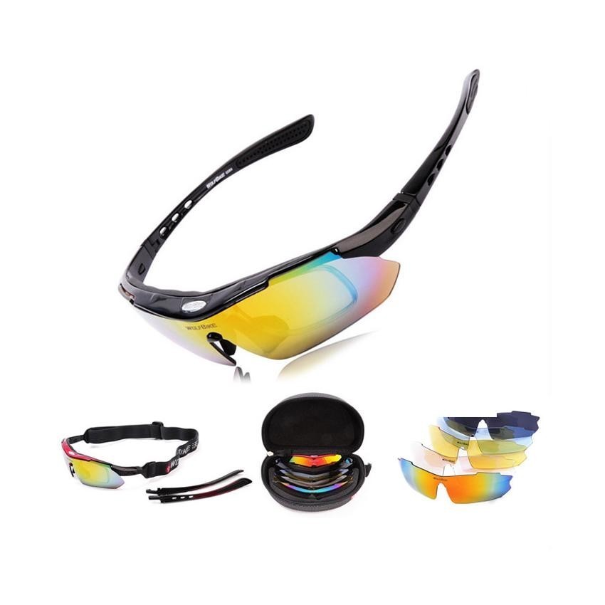 Lentes deportivos Wolfbike con micas intercambiables Negro