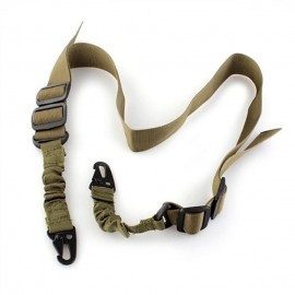 Gancho deporte elástico de 2 puntos del arma del rifle Sling Bungee Cinturón ajustable Tan - Envío Gratuito