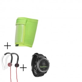 Reloj Multideporte Garmin Fenix 3 con banda-Gris + audifonos Warrior y porta celular NXE - Envío Gratuito