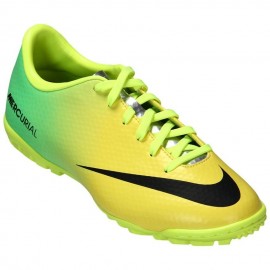 Tenis para Fútbol Rápido Nike Mercurial Victory 4 TF Jr Neo Lime - Amarillo + Verde - Envío Gratuito