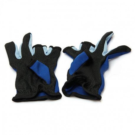 Elenxs Alta calidad Par 3 Baja Fingers Cut Guantes pescado con caña Anti Slip Deportes - Envío Gratuito