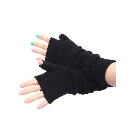 Guantes de Mujer invierno Guante de punto -Negro - Envío Gratuito