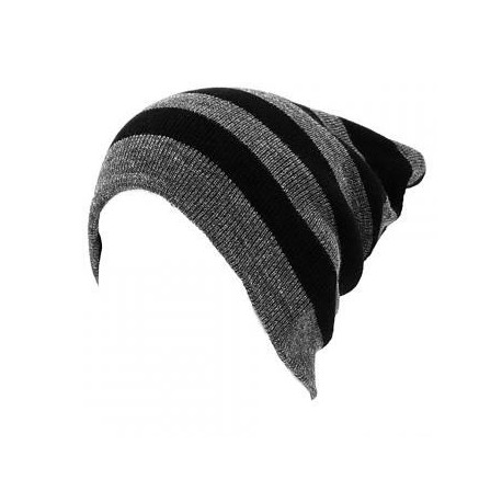 Gorro largo Smart doble vista Modelo de rayas estilo mate color combinado gris y negro -gris - Envío Gratuito