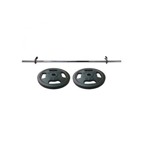 Set de 2 piezas de barra 46”Gimpack+Dos Discos de 5KG-Gris con Negro - Envío Gratuito