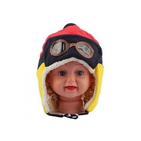 Lindo bebé de invierno para niños Niñas Niños Caliente Cap piloto aviador ganchillo Earflap Sombreros (Rojo) - Envío Gratuito