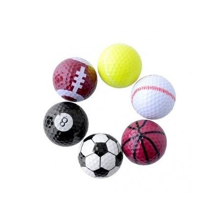 1 Juego 6pcs novedad surtido bolas de golf Deportes día de presencia de goma de regalo Miryo - Envío Gratuito