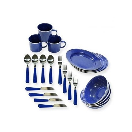 Stansport Enamel Tableware Set (24-Piece) - Envío Gratuito