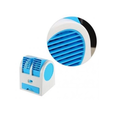 Mini pequeño ventilador de refrigeración USB de escritorio sin cuchilla de doble aire acondicionado portátil EH - Envío Gratuito