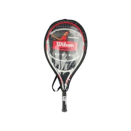 Raqueta de Tenis Wilson Federer WRT3247003-Blanco con Rojo - Envío Gratuito